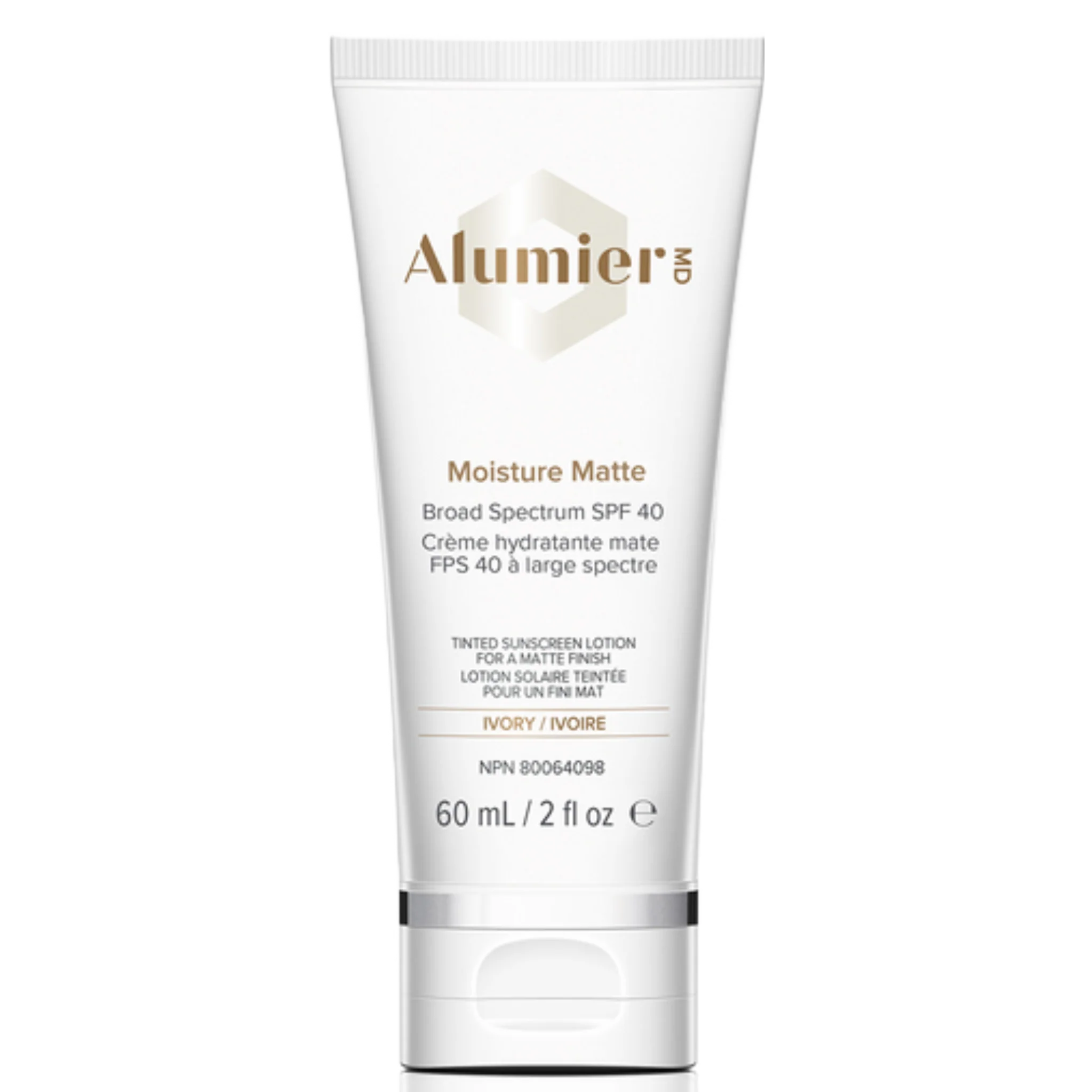 Alumier MD | Moisture Matte Broad Spectrum SPF 40 Ivory (60ml)