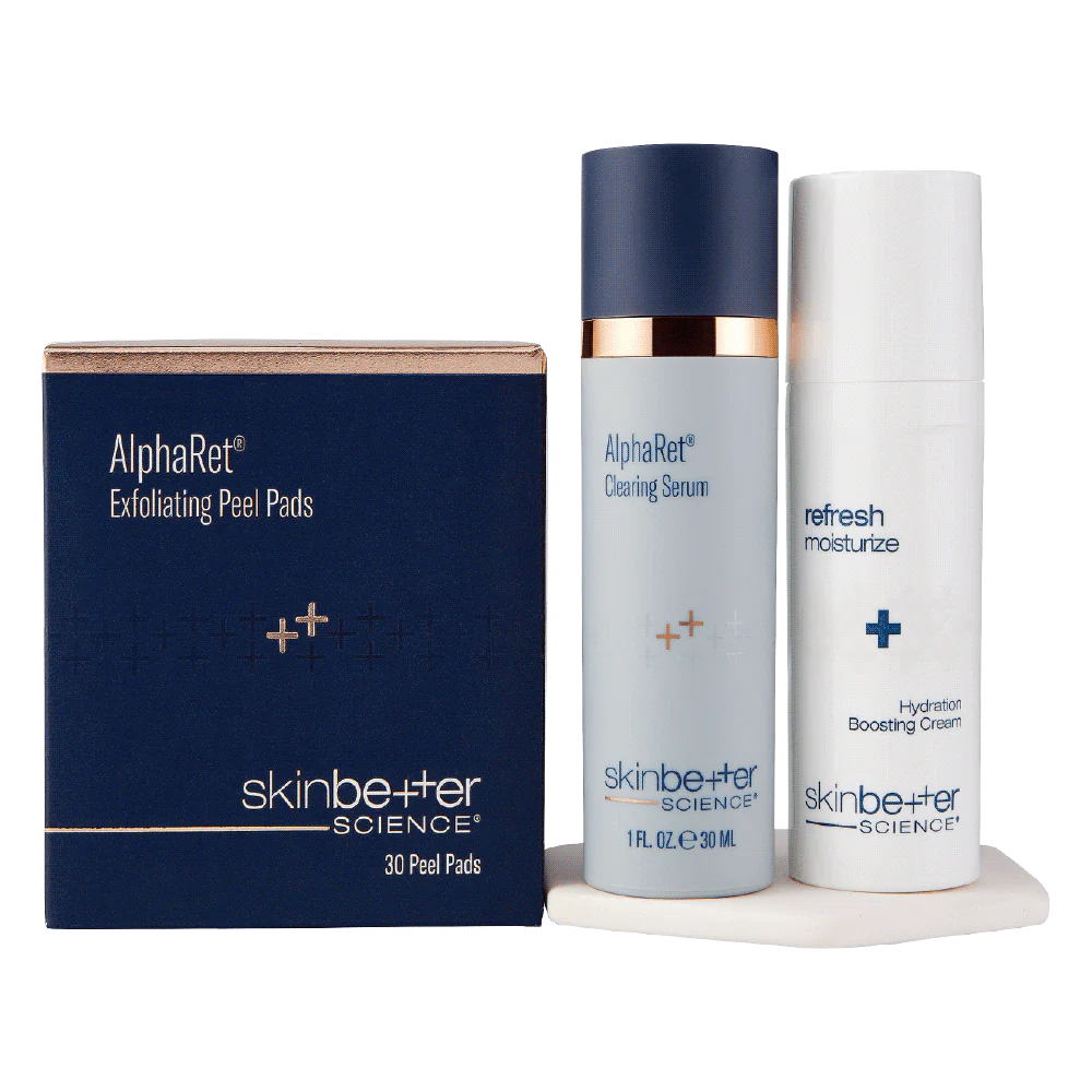Skinbetter Science | Clarity Regimen (AlphaRet Clearing Serum 30ml, Hydration Boosting Cream 50ml and AlphaRet Exfoliating Peel Pads 30 pads)
