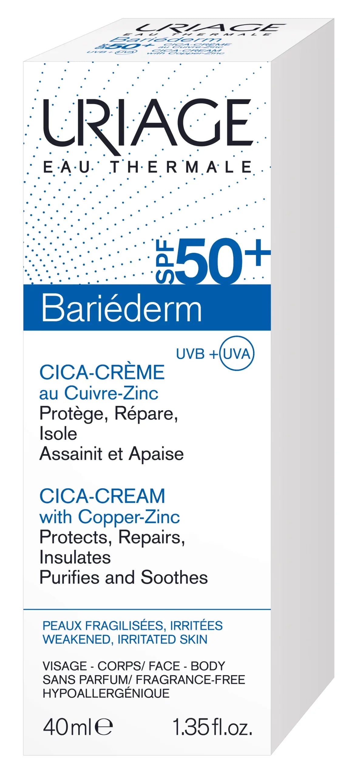 Uriage-Bariéderm Cica-Cream With Copper-Zinc SPF50+ 40ml